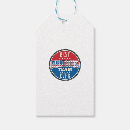Running Team Patriotic Vintage Badge Design_1 Gift Tags