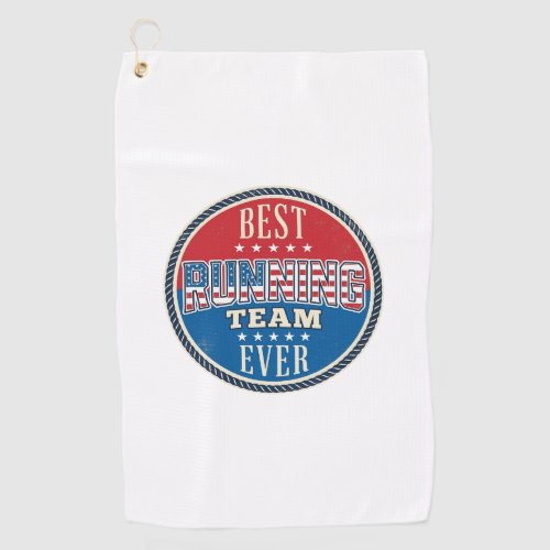 Running Team Patriotic Vintage Badge Design_1 Golf Towel