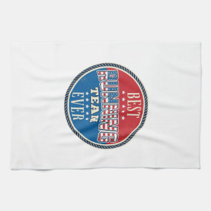 Running Team Patriotic Vintage Badge Design_1 Kitchen Towel