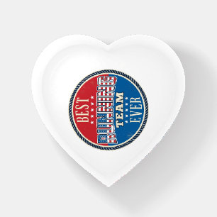 Running Team Patriotic Vintage Badge Design_1 Paperweight