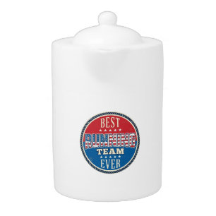 Running Team Patriotic Vintage Badge Design_1 Teapot