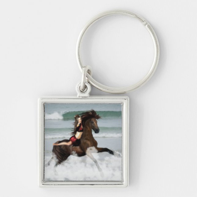 Running the Beach Keychain (Front)