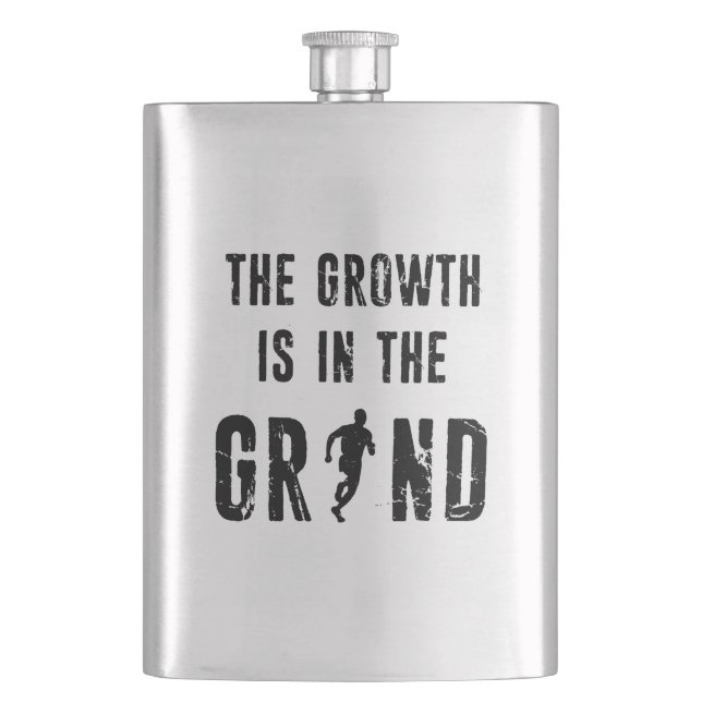 Running, The Growth Is In The Grind Flask (Front)