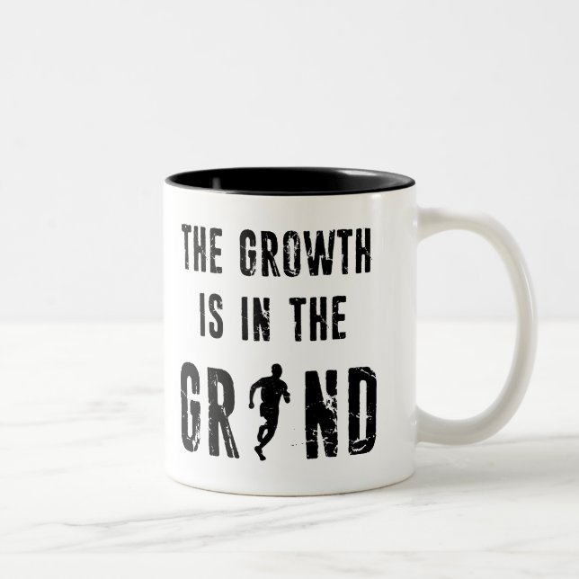 Running, The Growth Is In The Grind Two-Tone Coffee Mug (Right)