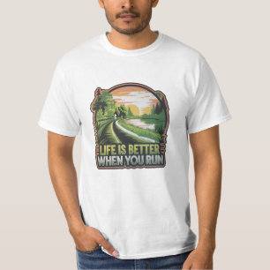 Running-Themed Artwork for Active Lifestyles T-Shirt