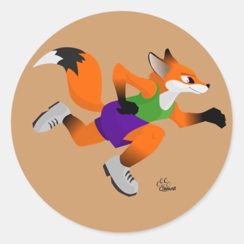 Running Toon Fox Sticker