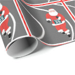 Running Track and Field Christmas Gift Wrapping Paper<br><div class="desc">Running Christmas holiday gift wrap featuring creative Santa Claus runner design. Add name to customize.</div>