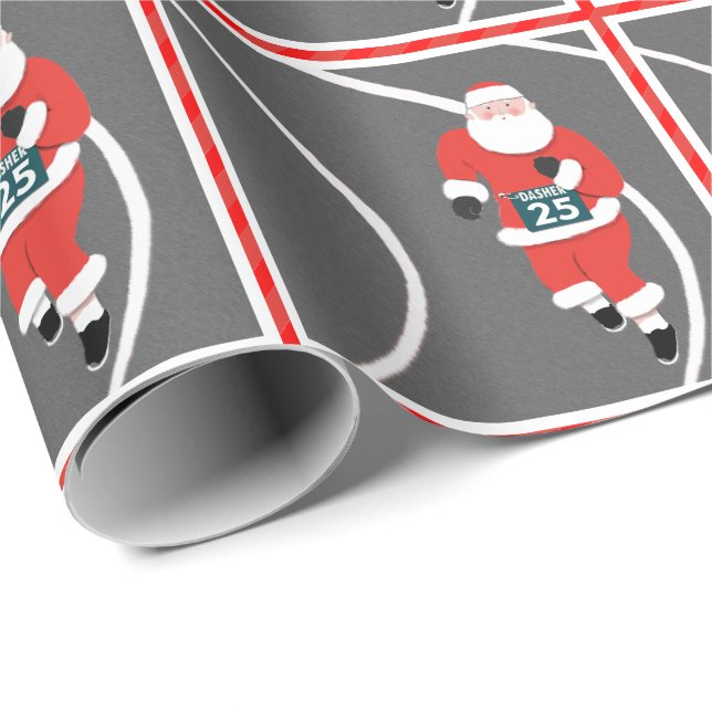 Running Track and Field Christmas Gift Wrapping Paper (Roll Corner)