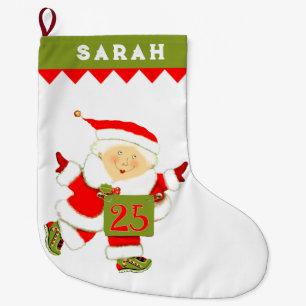 Running Track and Field Large Christmas Stocking