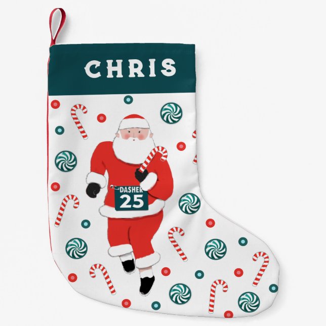 Running Track and Field Small Christmas Stocking (Front)