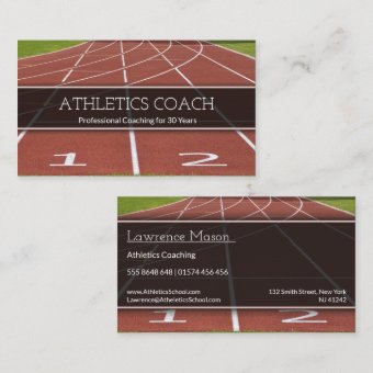 Running Track - Athletics Coach Business Card | Zazzle
