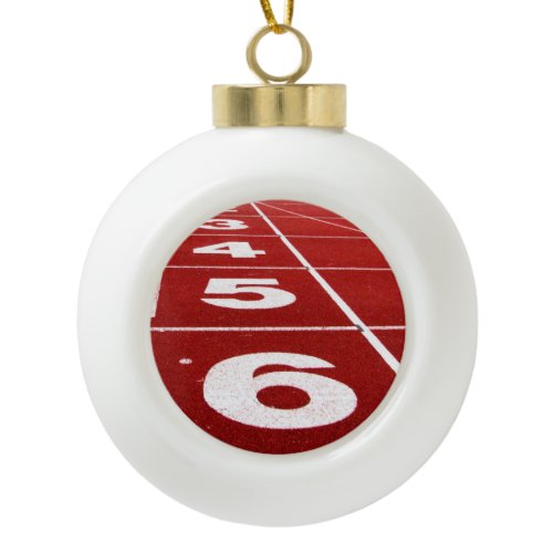 Running Track Ceramic Ball Christmas Ornament