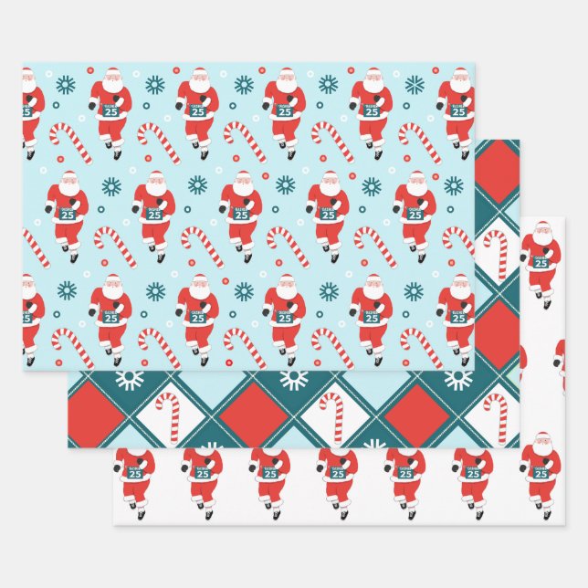 Running Track Holiday Gift Wrapping Paper Sheets (Set)