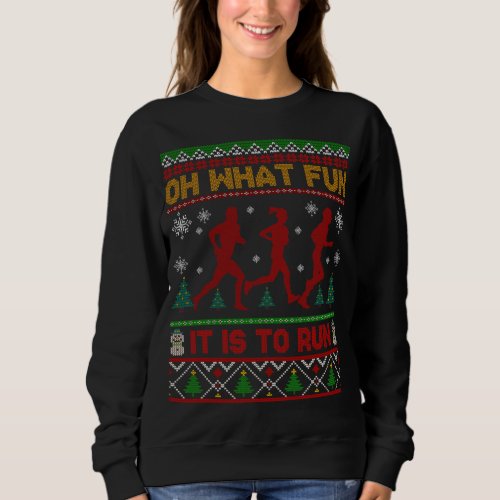 Running Ugly Christmas Sweater Pajamas Runner