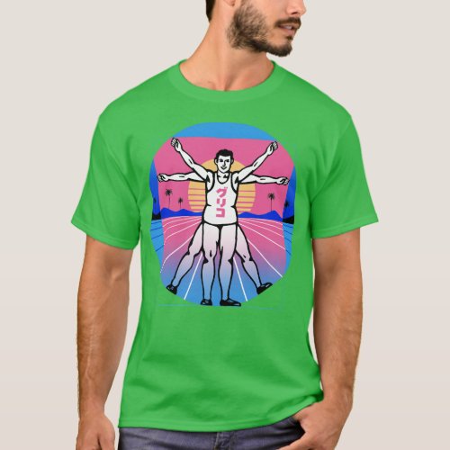 Running Vitruvian Man  T_Shirt