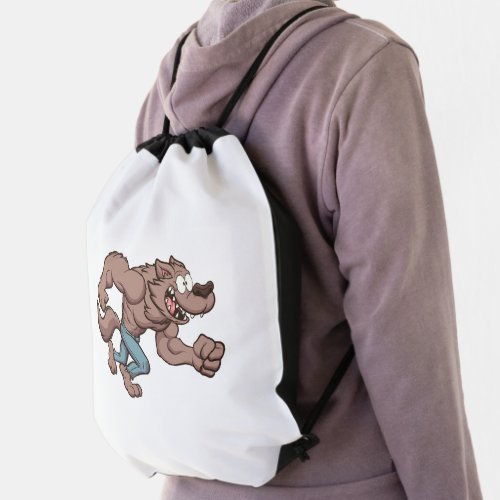 Running Werewolf Drawstring Bag