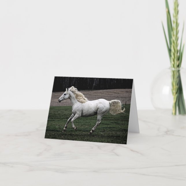 Running White Horse Card (Front)