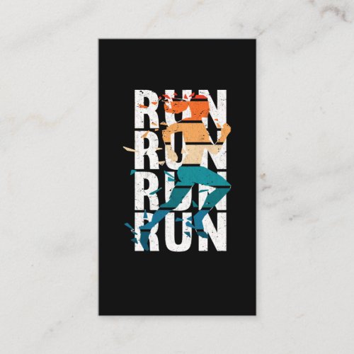 Running Wife Triathlon Retro Marathon Girl Business Card