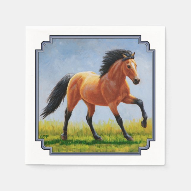 Running Wild Buckskin Horse Paper Napkins (Front)