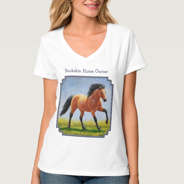 Running Wild Buckskin Horse T-Shirt (Front)