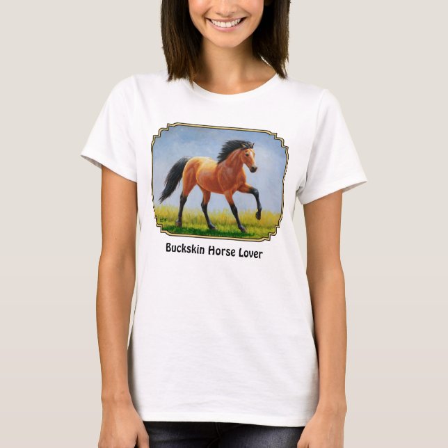 Running Wild Buckskin Horse T-Shirt (Front)