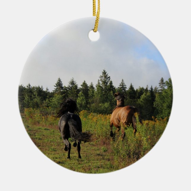 Running Wild Ceramic Ornament (Front)