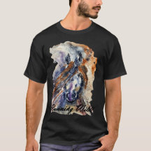 Running Wild Horse, Watercolor Painting Print