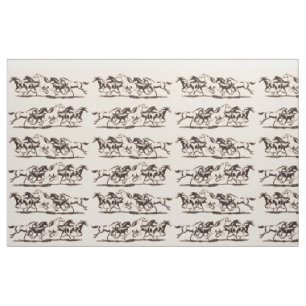 running wild horses print fabric