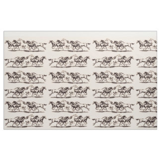 running wild horses print fabric