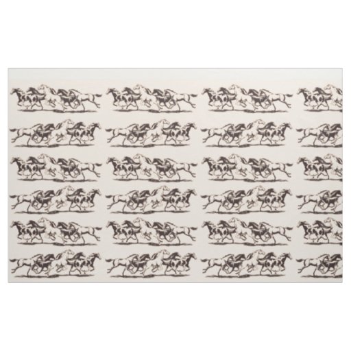 running wild horses print fabric