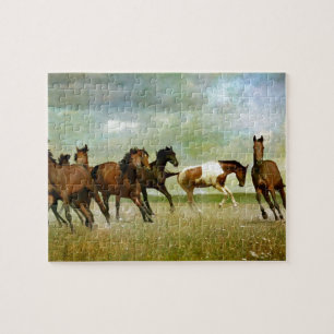 Running Wild Horses - Vintage Creative Art Jigsaw Puzzle