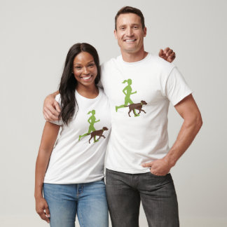 running with dog (lime/choc) T-Shirt
