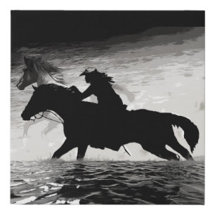 Running with Spirits - Horses Faux Canvas Print