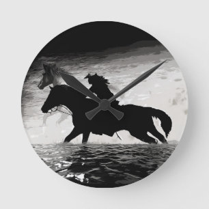 Running with Spirits - Horses Round Clock