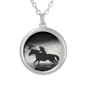 Running with Spirits - Horses  Silver Plated Necklace
