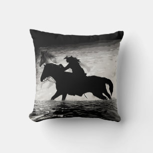 Running with Spirits - Horses Throw Pillow