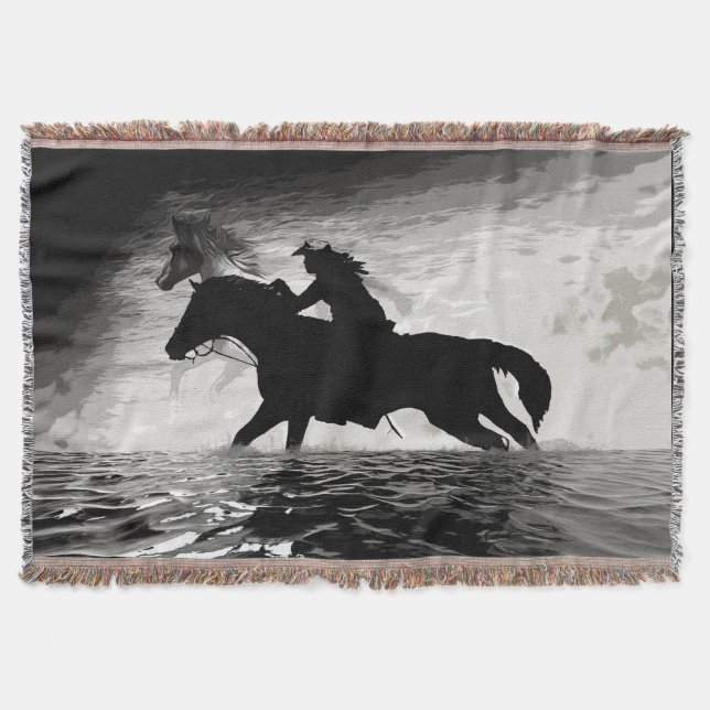 Running with the Spirits - Horses  Throw Blanket (Front)