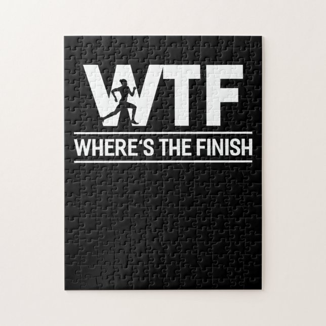 Running WTF Where's The Finish Runner Joke Jigsaw Puzzle (Vertical)