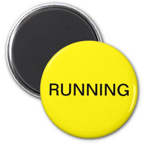Running yellow dishwasher magnet