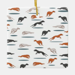 RUNNY GREY HOUND 12000 TRANS CERAMIC ORNAMENT