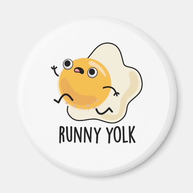 Runny Yolk Funny Food Egg Pun Magnet (Front)