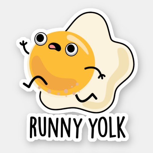 Runny Yolk Funny Food Egg Pun Sticker