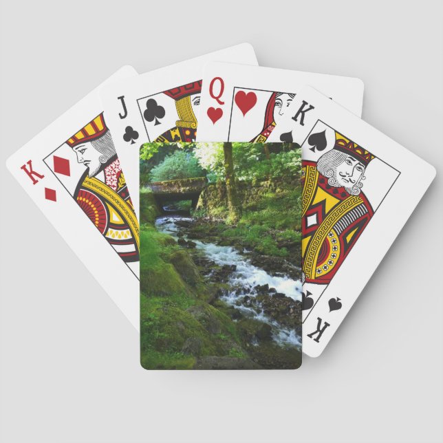 Runoff from Wahkeena Falls, OR Poker Cards (Back)
