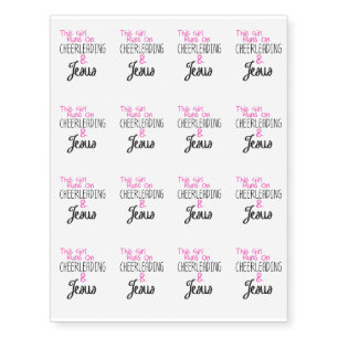 Runs On Cheerleading & Jesus Great Christian Temporary Tattoos