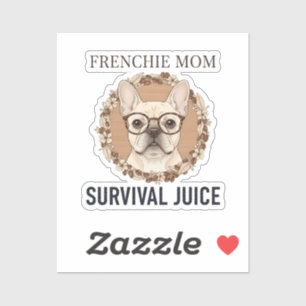 Runs on Coffee and Frenchie Chaos Funny Dog Design Sticker