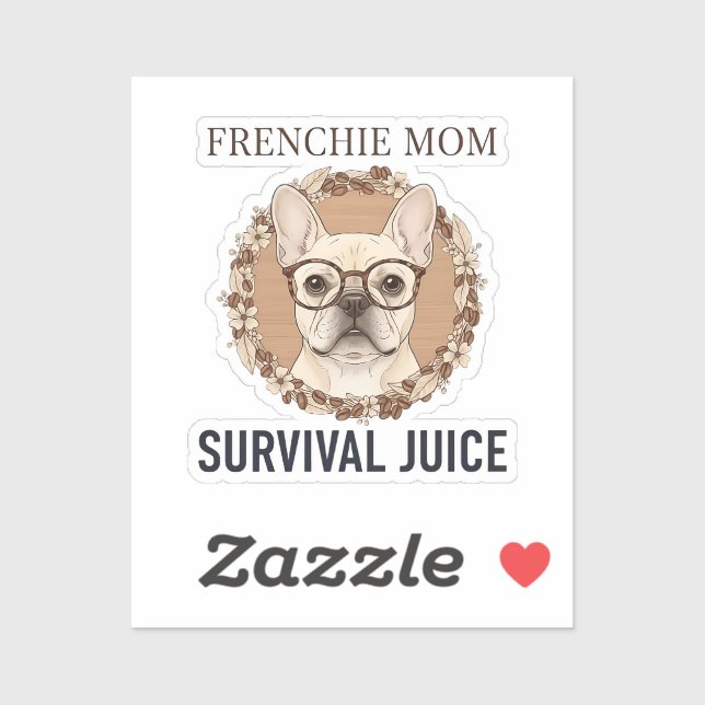 Runs on Coffee and Frenchie Chaos Funny Dog Design Sticker (Sheet)