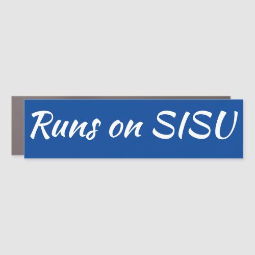 Runs on SISU Car Magnet Blue Rectangle