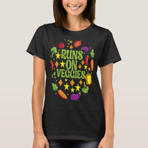 Runs On Veggies Animal Rights Vegan Vegetarian T-Shirt