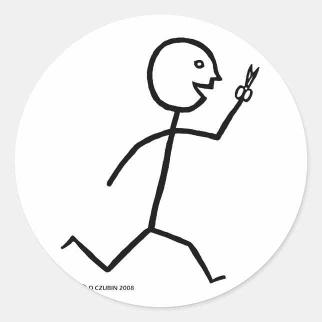 Runs With Scissors Classic Round Sticker (Front)