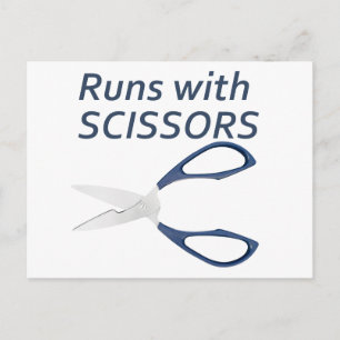Runs with scissors postcard